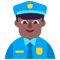 Man Police Officer- Medium-Dark Skin Tone emoji on Microsoft